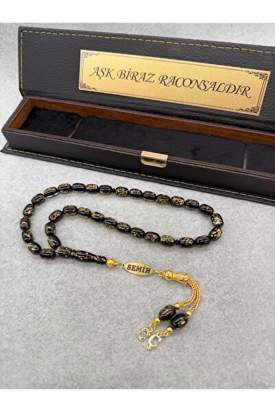 Tespihçe Erkek Hediye, İSİMLİ Altın Yaldız Kaplama Parçacıklı Golden Rosary+ ...