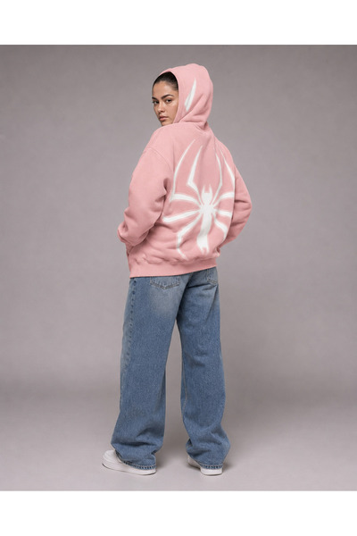 PENTHİLUS Kadın Oversize Fermuarlı Kapüşonlu Sweatshirt Büyük Sırt Baskılı 3 ...