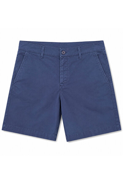 OUTFİT MAN Above Knee Cotton Shorts Navy Blue