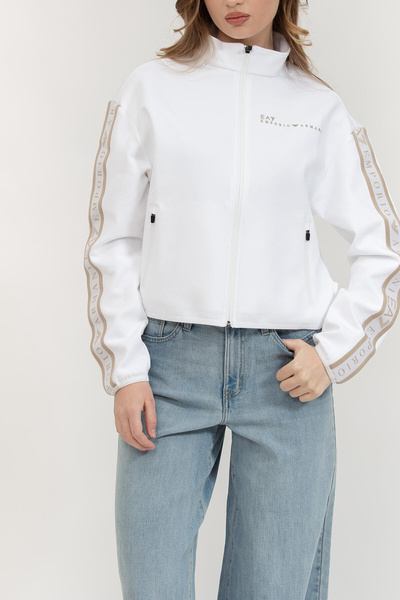 EA7 Women's Zippered Sweatshirt White