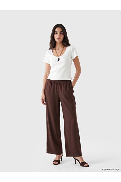 LC Waikiki Elastic Waist Wideleg Women's Jean Trousers