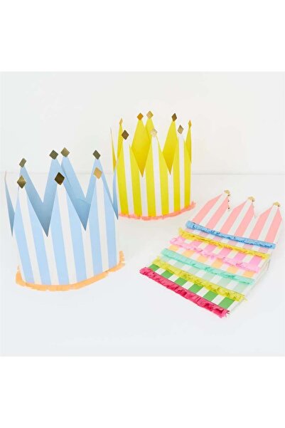 Meri Meri Striped Party Crowns - 8 Pieces