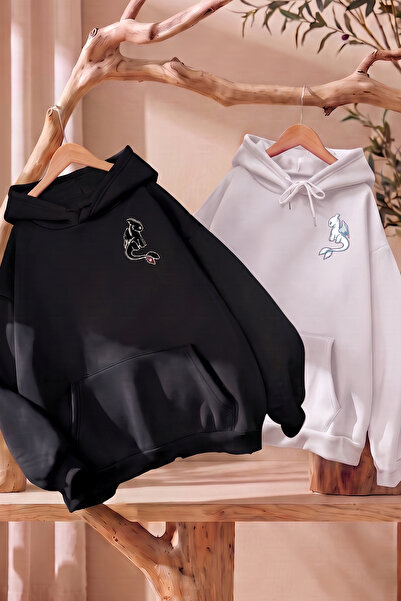 darkopia Dear Couple Combination Night and Light Fury Chest Printed Design Ho...