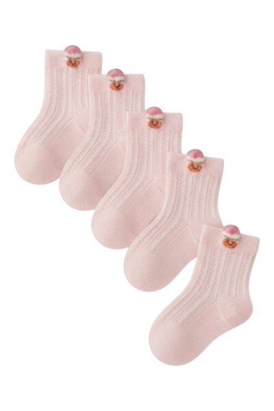 Bidani - Baby Ribbed Crew Socks 5-Pack with Back Tab – Soft Cotton Socks for ...