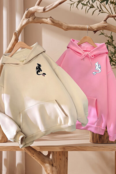 darkopia Dear Couple Combination Night and Light Fury Chest Printed Design Ho...