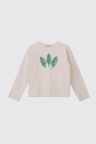 Panço Girl's Ecru-Mint Sweatpants