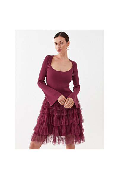 TWINSET Rochie de cocktail pentru femei 232TP3051 Bordeaux