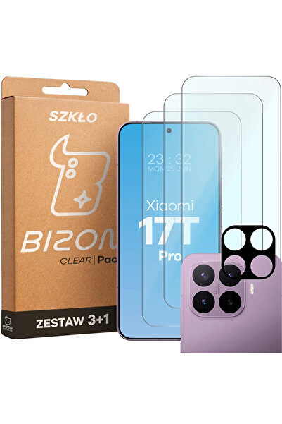 BizonMobile Bizon Glass Clear Pack 4-in-1 Tempered Glass for Xiaomi 17T Pro, ...
