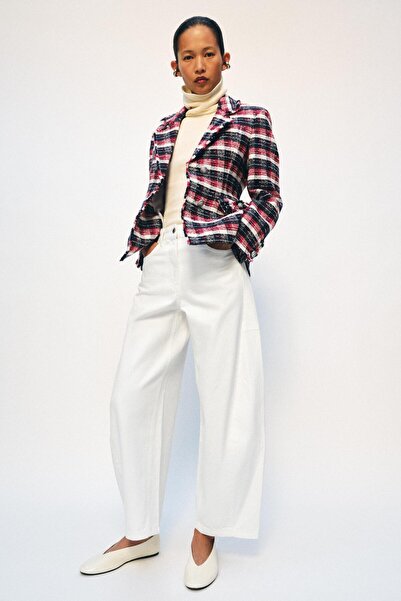 Generic Brand Allbucks Za - Ra Zw Collection Peplum Checkered Thick Blazer Ab...