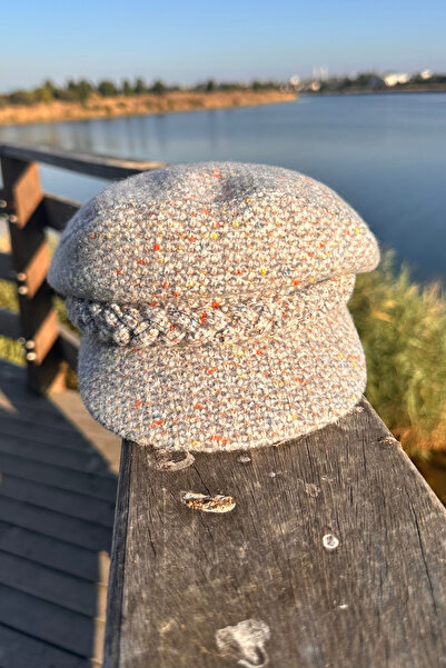 Mollycrush Winter Gray Newsboy Hat |   Women's Newsboy Cap with Knitted Detail
