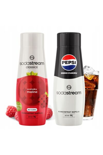 sodastream Sirop pentru Saturator Zmeură Zero + Concentrat Pepsi Max Fără Zahăr
