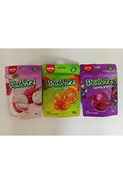 Amos pack of 3 pieces of Lychee&Orange&Grape jellies 3x65g