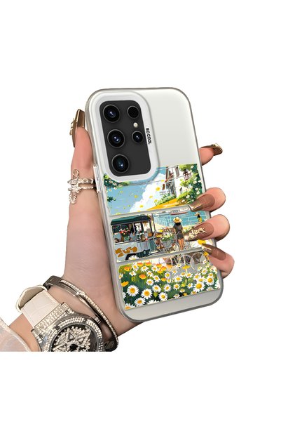 ucuc Samsung Galaxy S23 Ultra Compatible Hard Acrylic Back Silicone Edge Lens...
