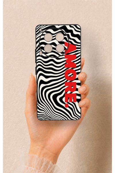 Vip Case Tecno Camon 30 Compatible Zebra Amore Patterned Silicone Case
