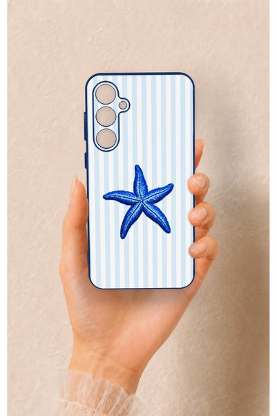 Vip Case Samsung S23Fe Compatible Blue Starfish Patterned Silicone Case