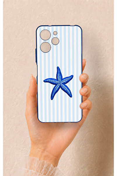 Vip Case Redmi 12 Uyumlu Mavi Deniz Yıldızı Desenli Silikon Kılıf