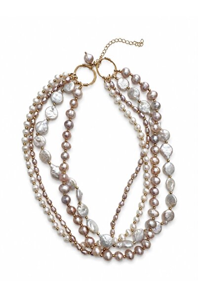 neslyaccessories 4 rows premium natural pearl necklace