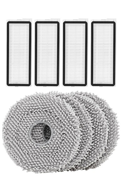 Rovexa Roborock Qrevo L Compatible 4 Hepa Filters 4 Mop Fiber Mops