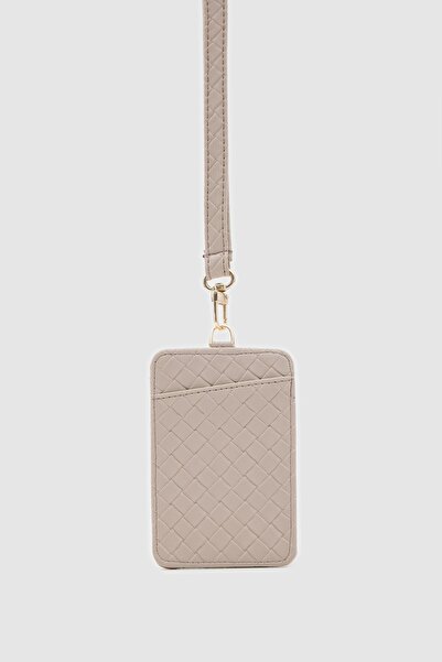 Shule Bags Office Business Women's Card Holder with Strap, Cream