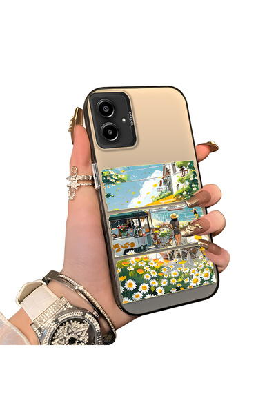 ucuc Samsung Galaxy A06 4G/5G Compatible Hard Acrylic Back Silicone Edge Lens...