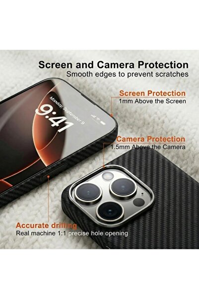 CROWNYX Magnetic Case for iPhone 16 Pro Max | Slim Shockproof Hybrid Protective Back Cover| Anti-Scratch Matte Finish | Strong Magnetic Wireless Charging Compatible |Camera & Screen Protection - Black