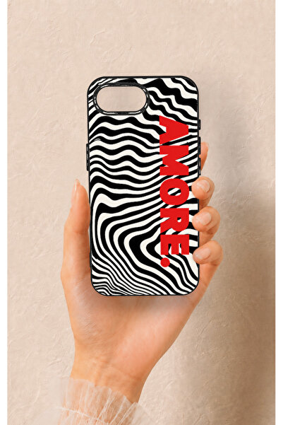 Vip Case iPhone 16E Uyumlu Zebra Amore Desenli Silikon Kılıf