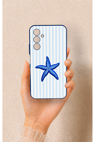 Vip Case Samsung A54 Uyumlu Mavi Deniz Yıldızı Desenli Silikon Kılıf