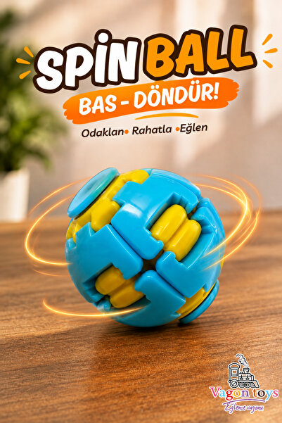 vagontoys كرة سبين بول التعليمية ذات الدوران السريع - لعبة تعليمية بنظام زنبر...