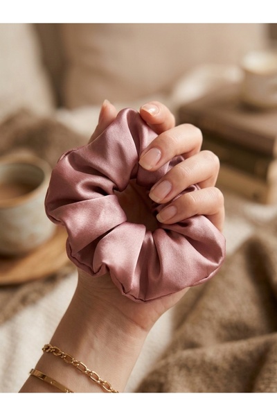 KL HOME Lüks Saten Saç Tokası – Saç Kırmayan İz Bırakmayan Large Scrunchie Topuz Tokası (1ADET)