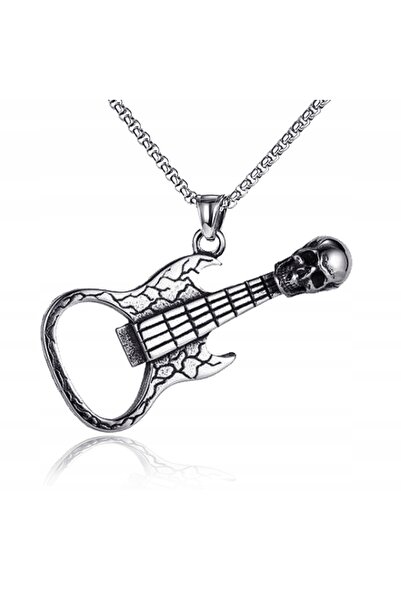 ITIMPORT COLIER CU CRANIU METALIC, CHITARĂ, MUZICIAN, ARTIST 376