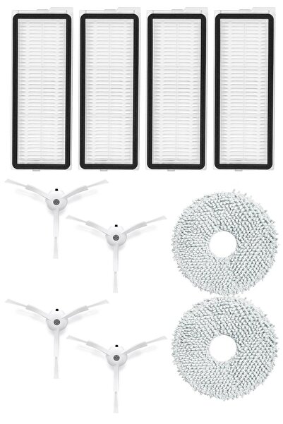 Rovexa Roborock Qrevo Maxv Compatible 4 Hepa Filters 4 White Side Brushes 2 M...