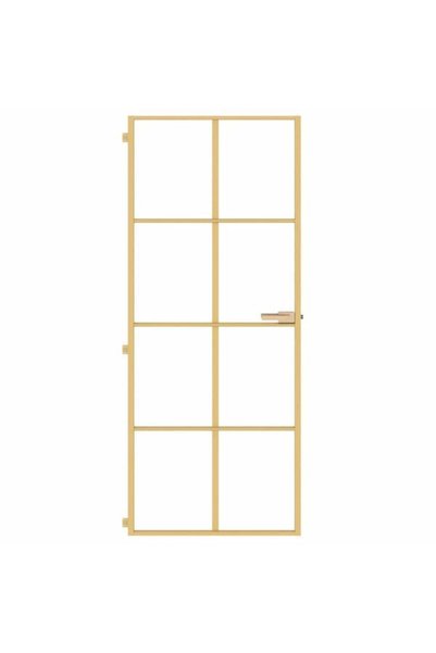 vidaxl Ușă de interior subțire, auriu, 83 x 201,5 cm, sticlă securizată/aluminiu
