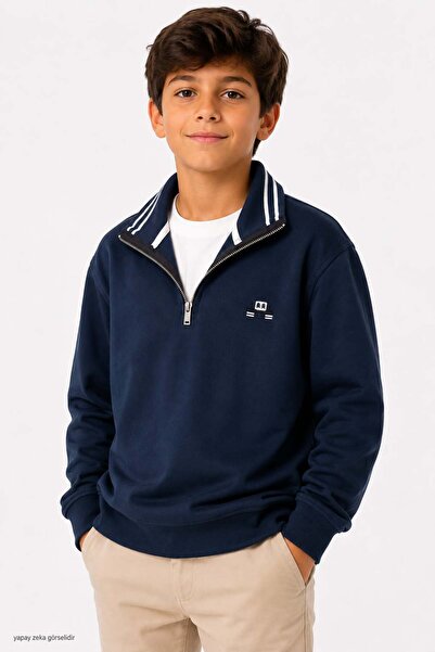 ModaPlaza Boy's Stand Collar Sweatshirt 4284