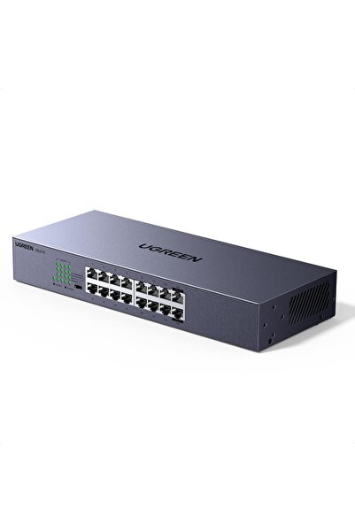 Ugreen 16 Bağlantı Noktalı Gigabit Ağ Anahtarı, Yönetilmeyen, Raf Montajlı, Metal Muhafaza