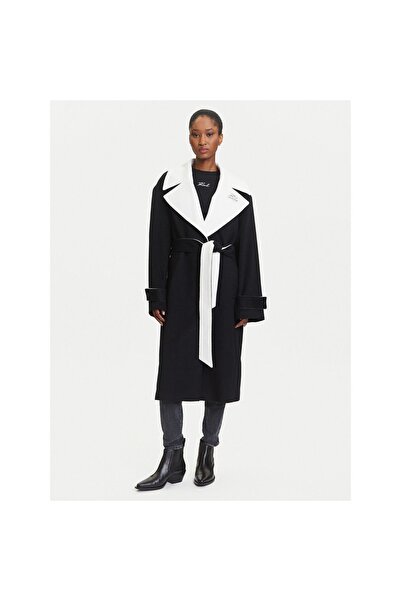 Karl Lagerfeld Palton de lână pentru femei A3W15010 Negru