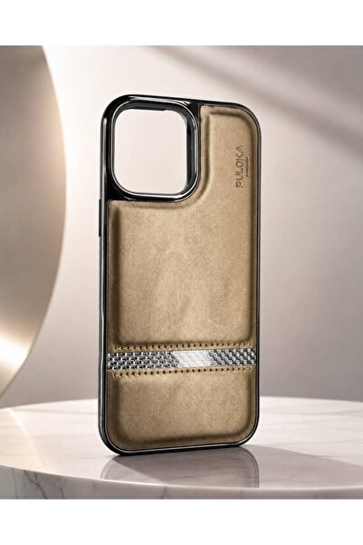 iPhone 16 Pro Max Uyumlu Karbon Detaylı Deri Telefon Kılıfı