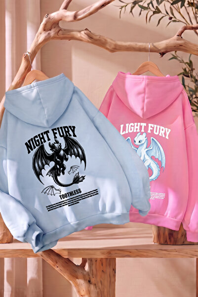 darkopia Dear Couple Combination Night and Light Fury Back Printed Design Hoo...
