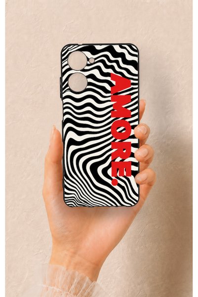 Vip Case Realme 10 Compatible Zebra Amore Patterned Silicone Case