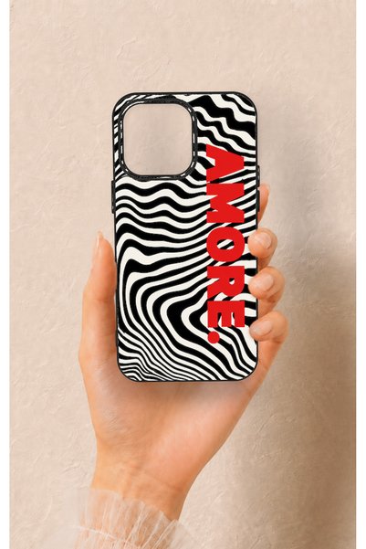 Vip Case iPhone 15 Pro Max Compatible Zebra Amore Patterned Silicone Case