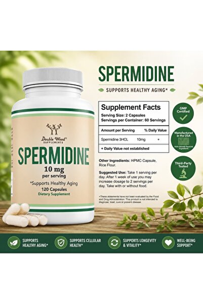 Double Wood Supplements DOUBLE WOOD Spermidine 3HCL Than Wheat Germ Extract H...