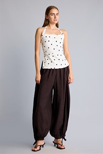 DeFacto Trousers - Brown - Waist Elastic