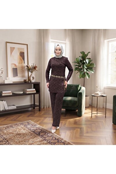 ROSE DAWSON Lace Detailed Double Set Pants & Blouse Islamic Clothing