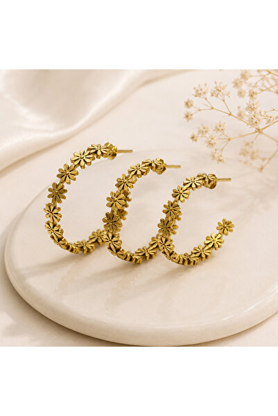 Archhazel Jewelery Steel Earrings - Gold-colored - Without Stone