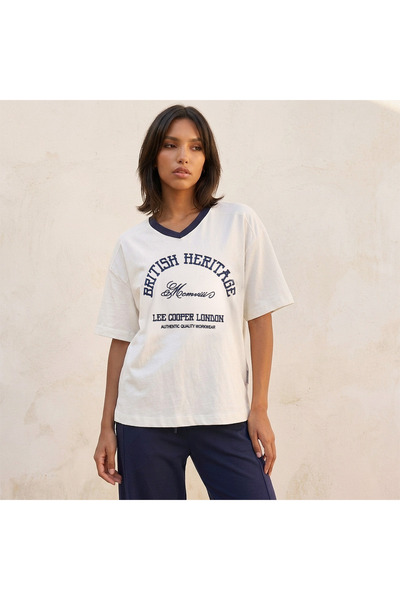 Lee Cooper SS EMBR FASHION TEE