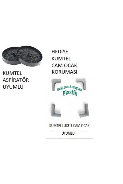 KUMTEL ASPİRATÖR UYUMLU KARBON FİLTRESİ (CAM OCAK KORUMA APARATI HEDİYELİ)