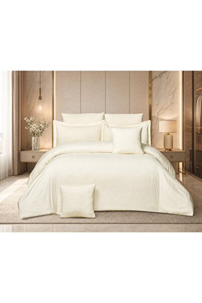 ShinyFlower 7-Piece Cream Bedding Set for Home – Soft & Comfortable Duvet Cov...