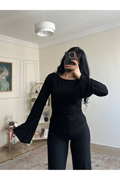 YELZEY BUTİK Bluze - Negru - Slim Fit