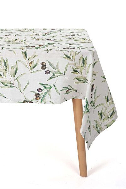 Deco Center Multi Flower Zeytin Dalı Yeşil Masa Örtüsü - 150 x 250 Cm
