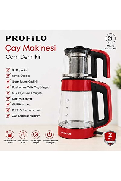 Profilo TTP4702 KIRMIZI ÇAY MAKİNESİ