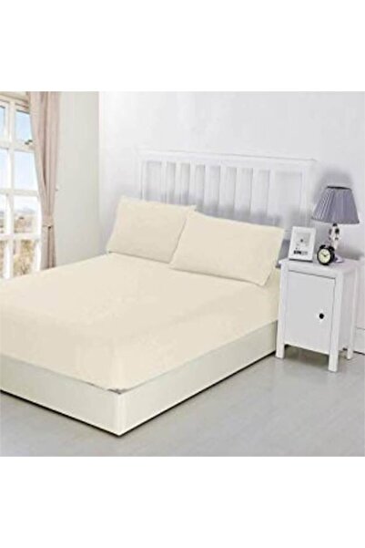 COM LIVING HOUSE Cearșaf cu elastic 280 x 280 cm bumbac ranforce crem
